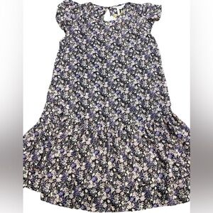 BCBGeneration Dress Purple Pink‎ Black  Floral Print Ruffle Size Medium